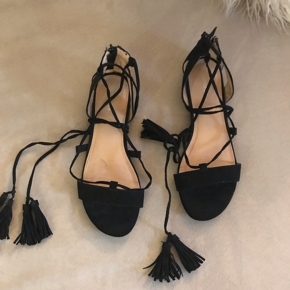 Express Lace Up Sandals with Tassel Detail - Picture 3 of 5